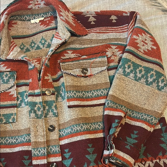 Southwestern Patterned Button-Up Shirt - Picture 3 of 6